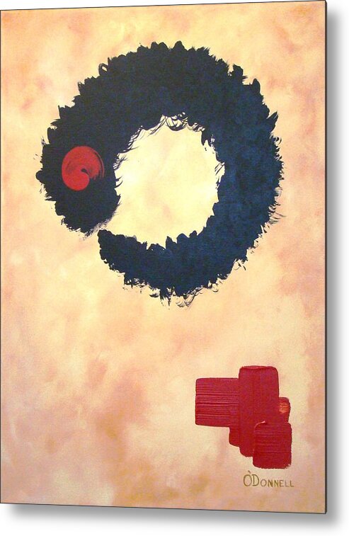 Circle Metal Print featuring the painting Enso Abstract by Stephen P ODonnell Sr