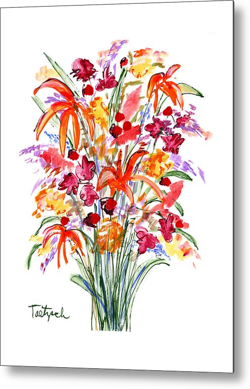 Flowers Metal Print featuring the painting Floral Six by Lynne Taetzsch