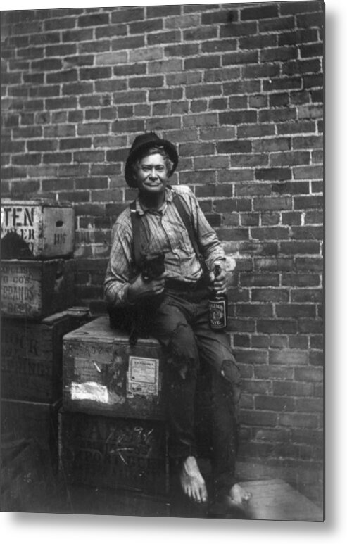 1900s Metal Print featuring the photograph Hobo John Bour, A Barefooted, Shabbily by Everett