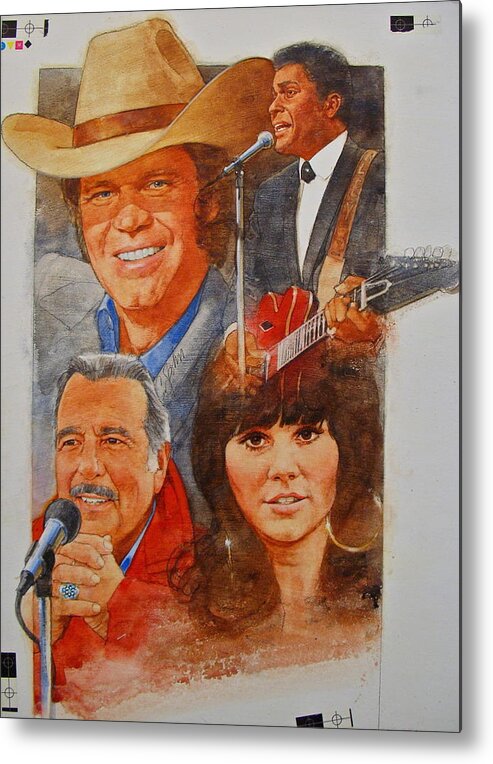 Acrylic Portrait Metal Print featuring the painting Its Country - 6 by Cliff Spohn