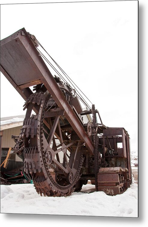 Antique Cable Powered Earth Digger/ditcher Metal Print featuring the photograph Late Model Earth Digger by Daniel Hebard