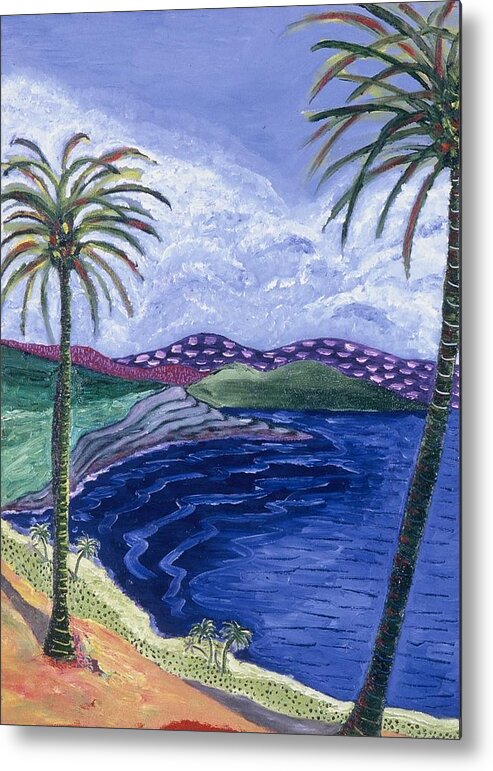  Metal Print featuring the painting Living in paradise by Manny Chapa