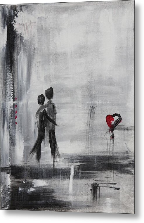 Love Metal Print featuring the painting Love Story 1 by Sladjana Lazarevic