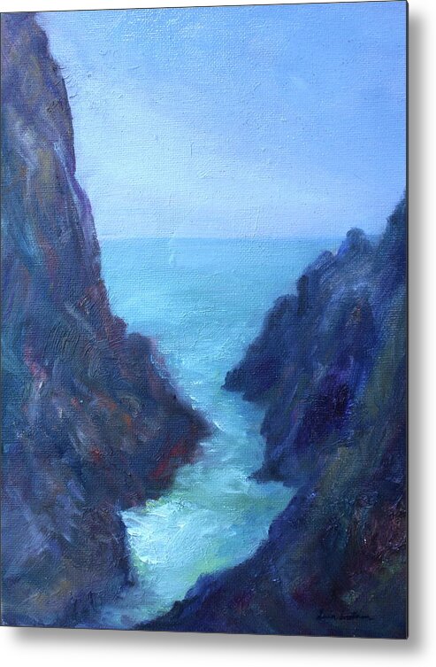 Seascape Metal Print featuring the painting Ocean Chasm by Quin Sweetman