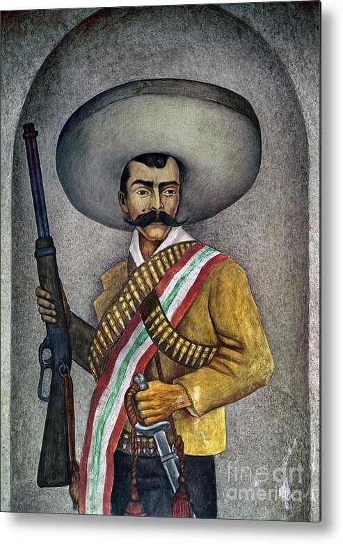 20th Century Metal Print featuring the photograph Portrait Of A Zapatista by Granger