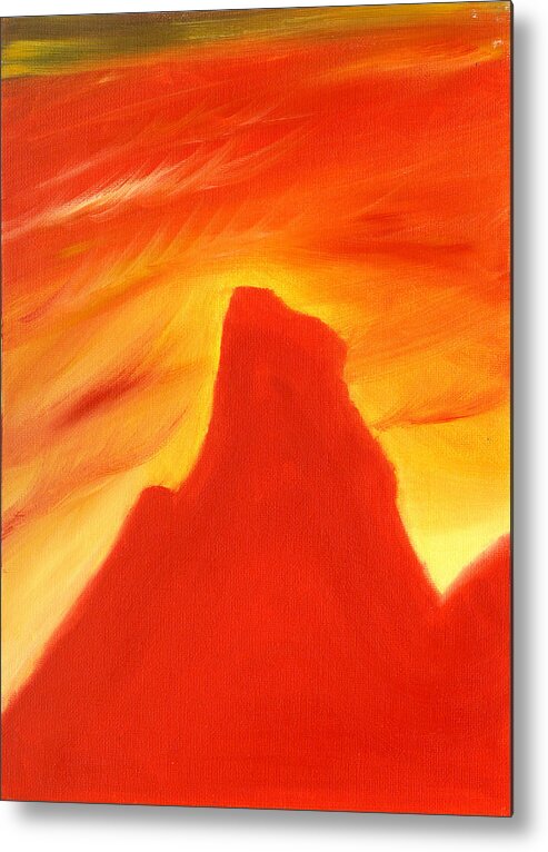 Red Metal Print featuring the painting Red and Orange by Hakon Soreide