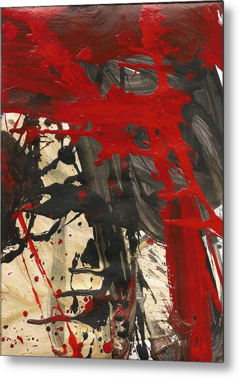  Metal Print featuring the painting Red Black Gold July 21 2012 02 by Gustavo Ramirez