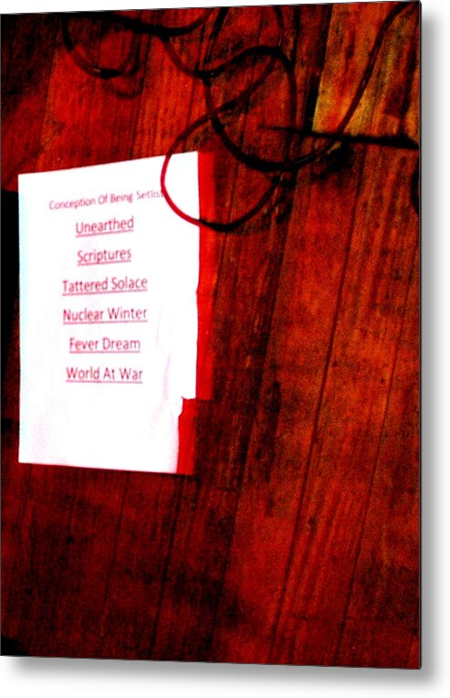  Metal Print featuring the photograph Set List by Valerie McDougal