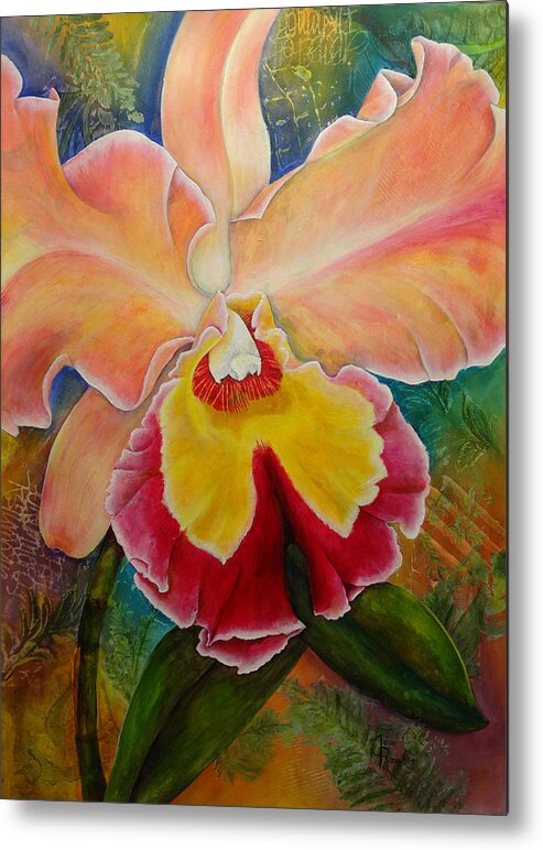 Orchid Metal Print featuring the painting Sophistication 5 by Jean Rascher