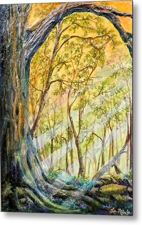 Forest Metal Print featuring the painting Sunlit Forest by Lee Nixon