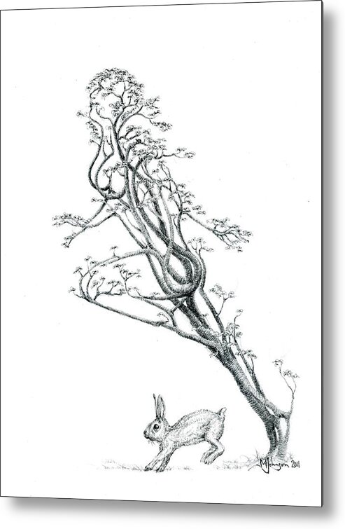 Tree Dancer Metal Print featuring the drawing The Swift by Mark Johnson