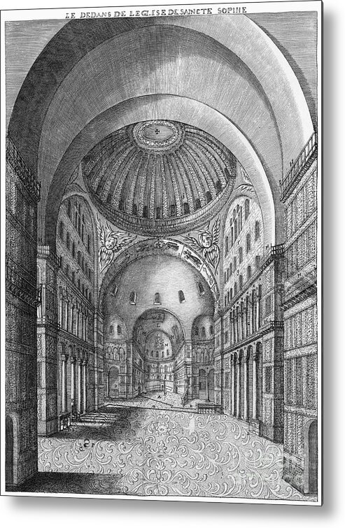 1680 Metal Print featuring the photograph Turkey: Hagia Sophia, 1680 by Granger