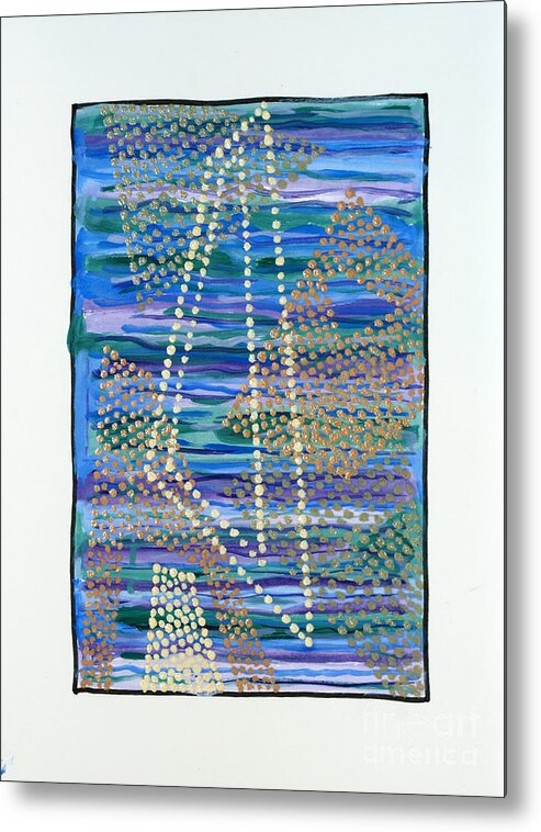 Abstract Metal Print featuring the painting 01330 Lean by AnneKarin Glass