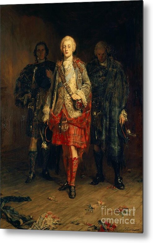 John Pettie - Bonnie Prince Charlie Metal Print featuring the painting Bonnie Prince Charlie #1 by MotionAge Designs