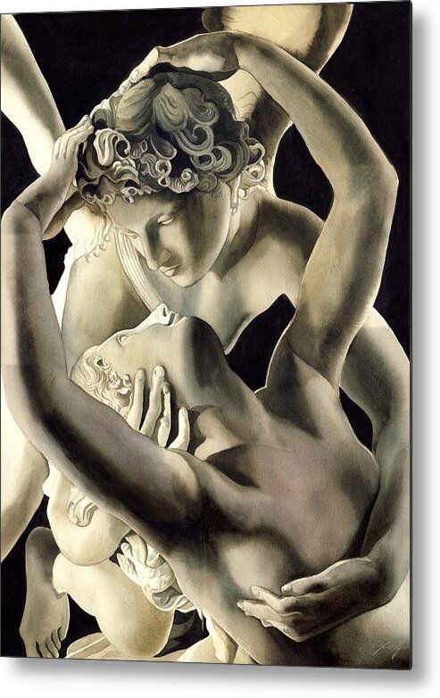 Cupid Metal Print featuring the painting Cupid And Psyche #1 by Alfred Ng