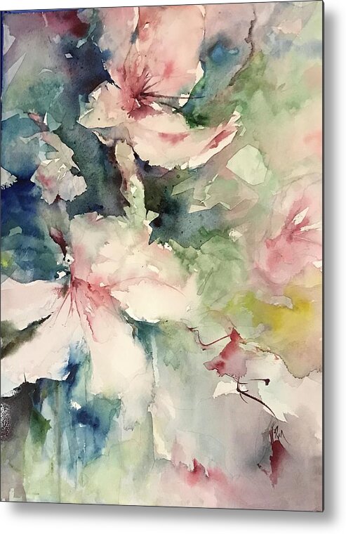 Flowers Metal Print featuring the painting Flower Series 2017 #1 by Robin Miller-Bookhout