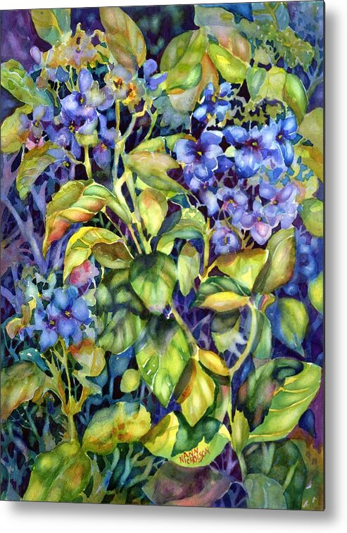 Painting Metal Print featuring the painting Hydrangea #1 by Ann Nicholson