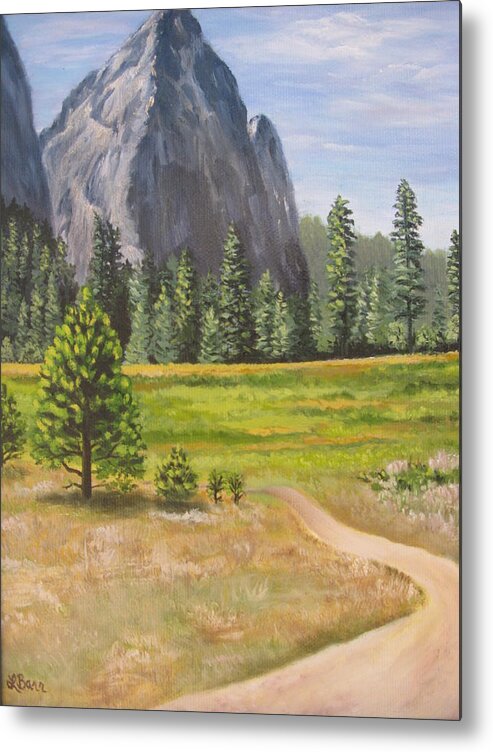 Meadow Metal Print featuring the painting Majestic Road by Lisa Barr