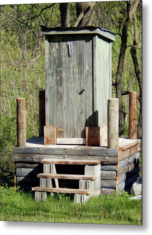 Outhouse Metal Print featuring the photograph On a Pedestal #2 by Wild Thing