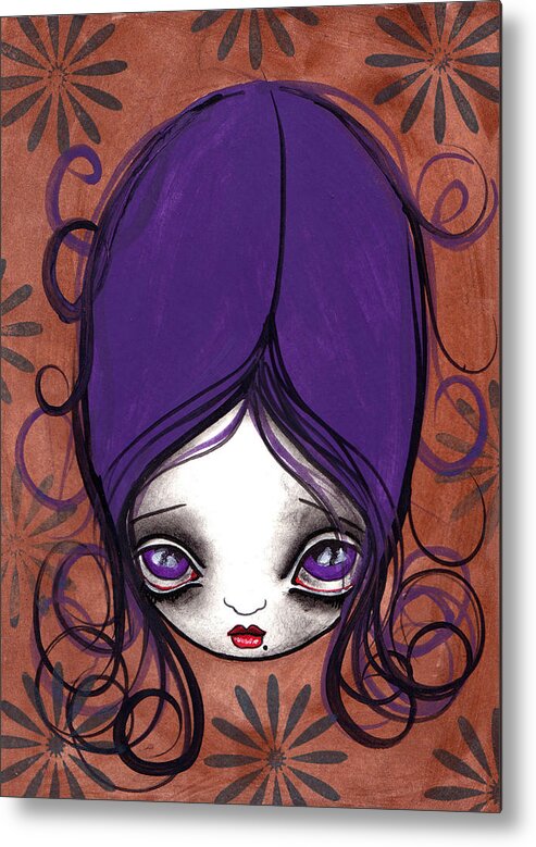 Purple Metal Print featuring the painting Purple #1 by Abril Andrade