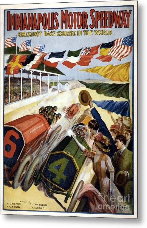 Indianapolis Motor Speedway Metal Print featuring the photograph 1909 Indy 500 Poster by Jon Neidert