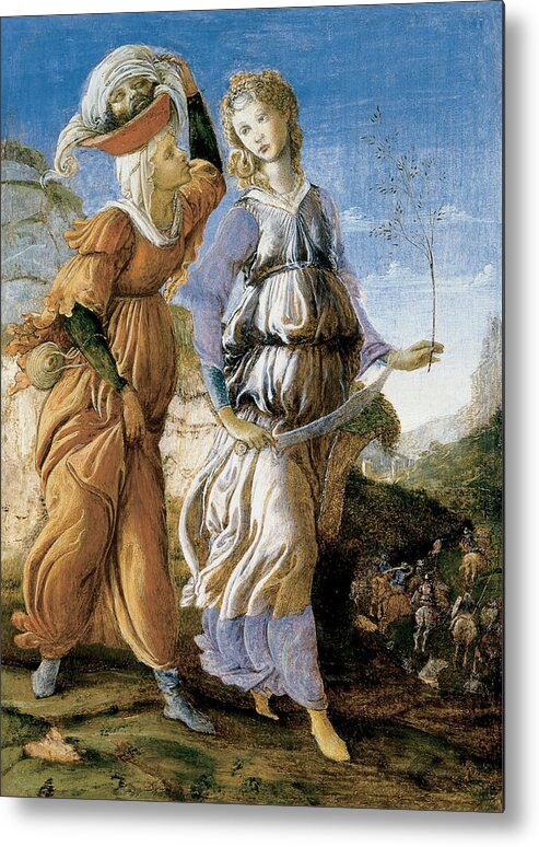 Sandro Botticelli Metal Print featuring the painting Judith with the Head of Holofernes #4 by Sandro Botticelli