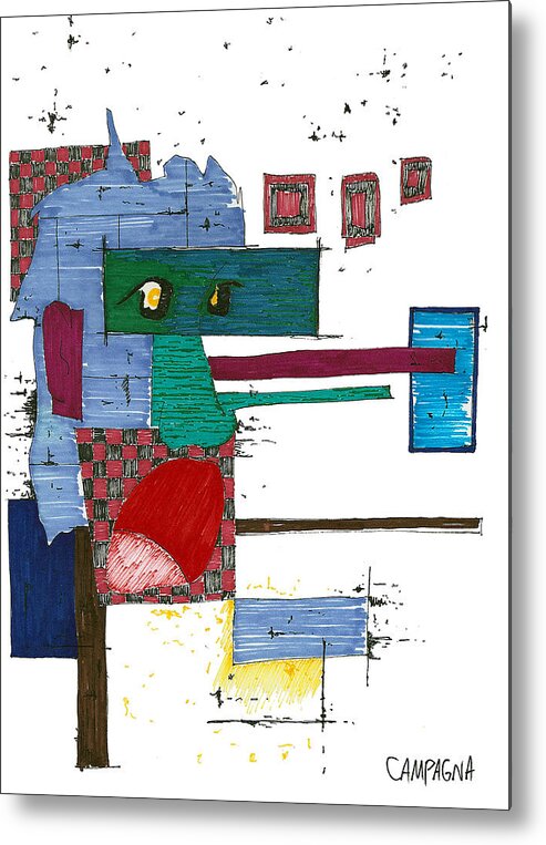 Artist Marker Metal Print featuring the drawing Untitled #21 by Teddy Campagna