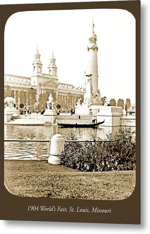 1904 Metal Print featuring the photograph Louisiana Monument, 1904 World's Fair #4 by A Macarthur Gurmankin