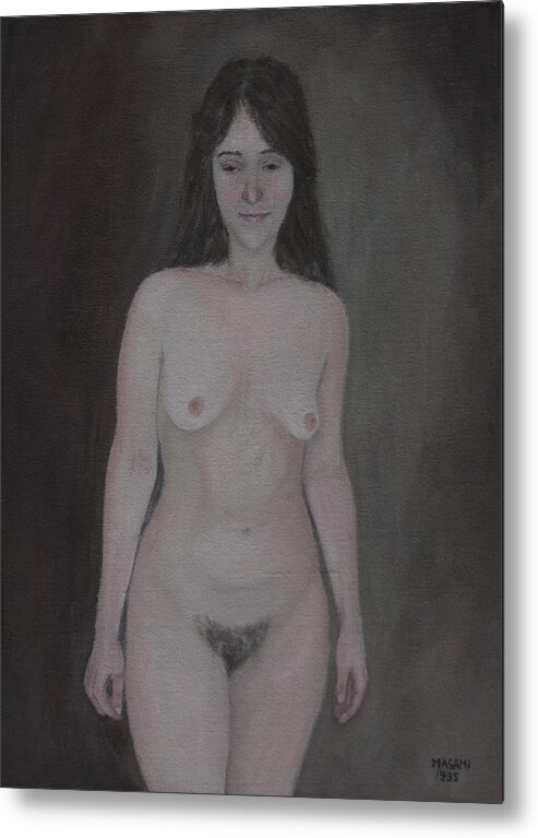 Nude Metal Print featuring the painting Nude Study by Masami Iida