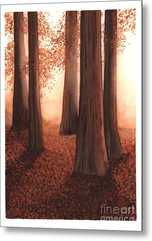 Art Metal Print featuring the painting A Light in the Woods by Hilda Wagner