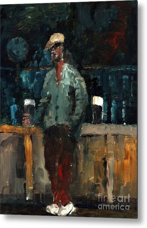 Ireland Metal Print featuring the painting F 772 Holy Hour a pint and a spare. by Val Byrne