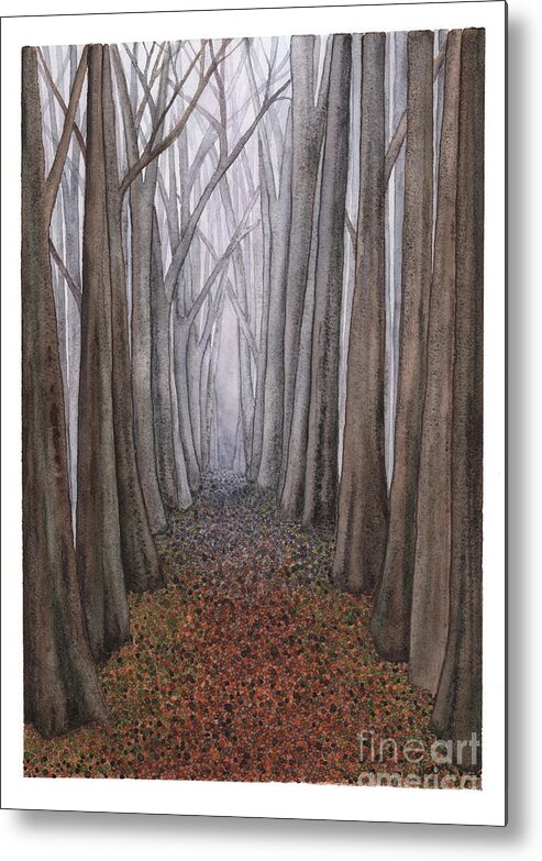 Forest Metal Print featuring the painting A Walk in the Woods by Hilda Wagner