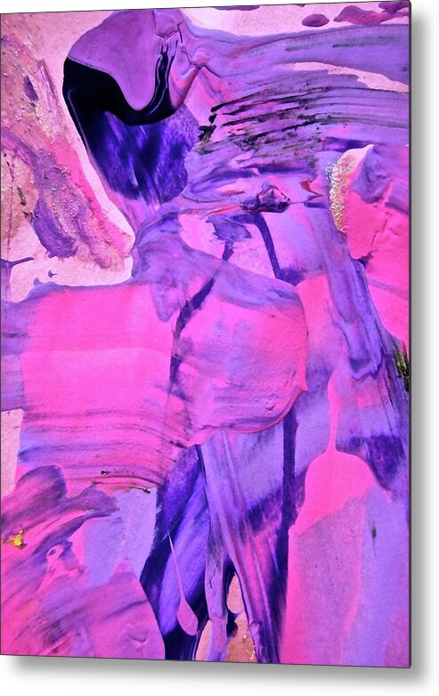 Pink Metal Print featuring the painting Abstract 6558 by Stephanie Moore