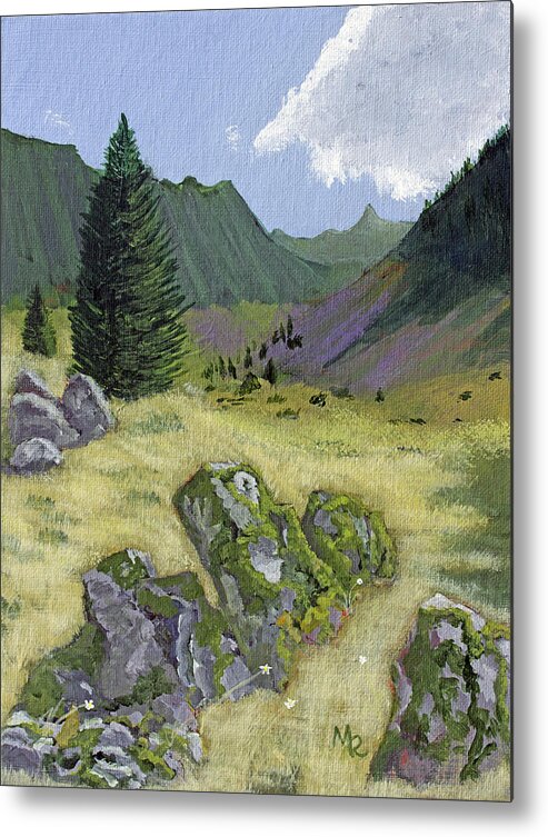 Alpine Metal Print featuring the painting Alpine Meadow by Mike Robles