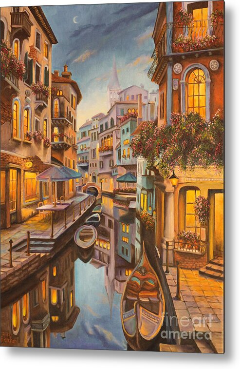 Venice Painting Metal Print featuring the painting An Evening in Venice by Charlotte Blanchard