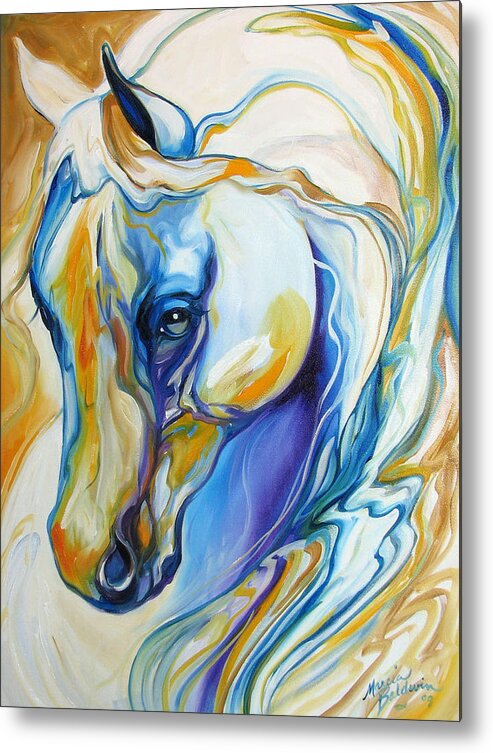 Horse Metal Print featuring the painting Arabian Abstract by Marcia Baldwin