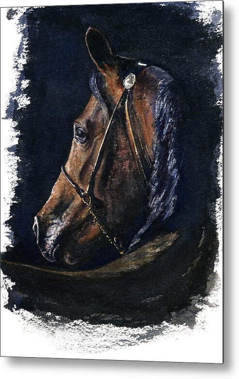 Horse Metal Print featuring the painting Arabian by John D Benson