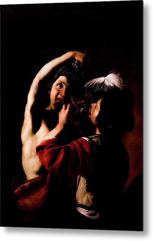 Bacchus And A Drinker Metal Print featuring the photograph Bacchus and a Drinker - Manfredi by Weston Westmoreland