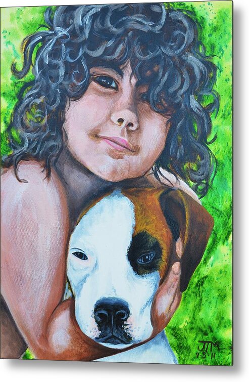 Child Metal Print featuring the painting Baiya and Moja by Jonelle T McCoy