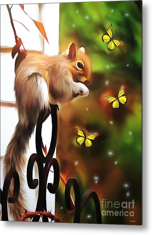 Butterfly Metal Print featuring the digital art Bashful by Tina LeCour