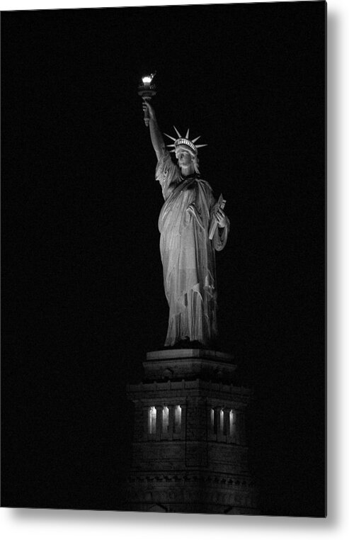 Statue Of Liberty Metal Print featuring the photograph Beacon in the Night by Frank Mari