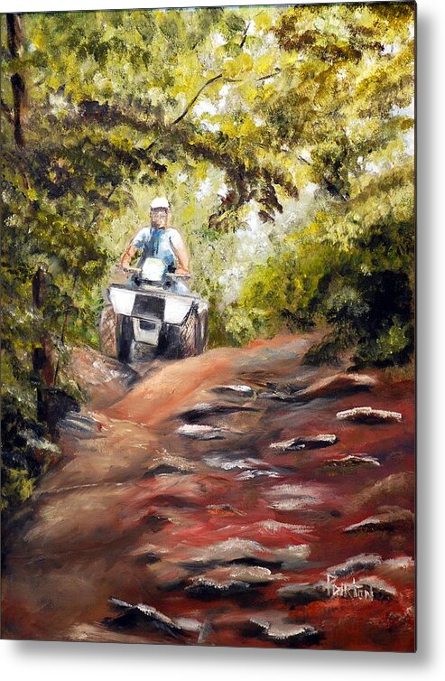 Impressionistic Painting Metal Print featuring the painting Bear Wallow Rider by Phil Burton