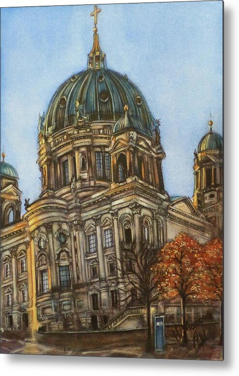 Berliner Dom Metal Print featuring the painting Berliner Dom by Henrieta Maneva
