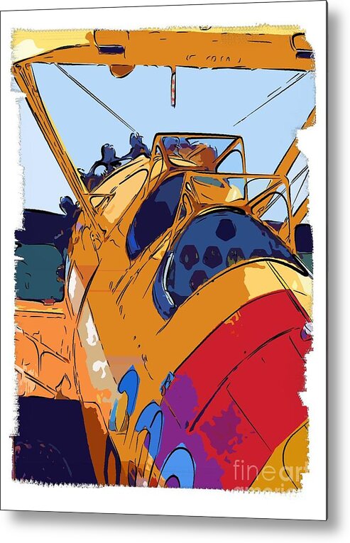 Berry Metal Print featuring the painting BiPlane by Diane E Berry