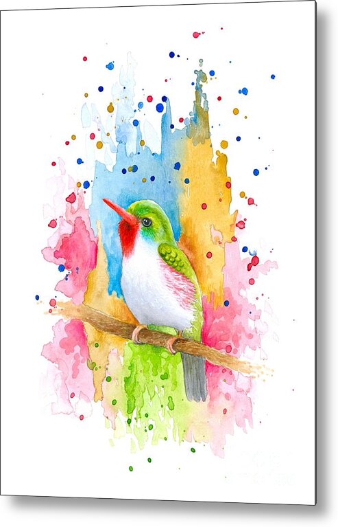 Bird Metal Print featuring the painting Bird 72 by Lucie Dumas