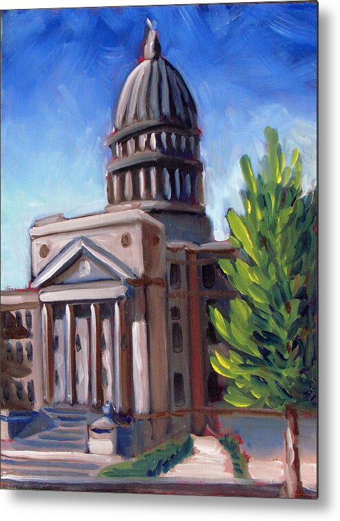 Boise Metal Print featuring the painting Boise Capitol Building 01 by Kevin Hughes