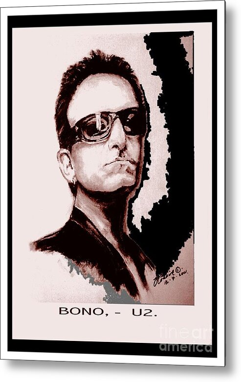Portraiture Metal Print featuring the painting Bono U2 by O' Conaire