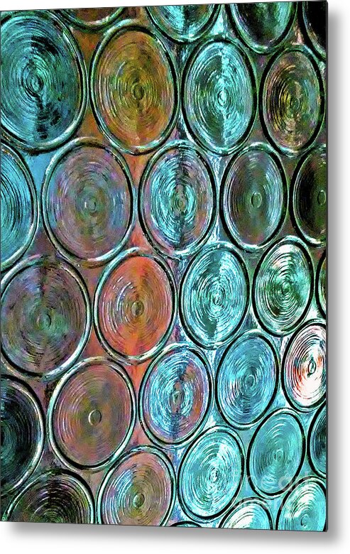 Blue Circles Metal Print featuring the photograph Bottom of the Bottle by Jilian Cramb - AMothersFineArt