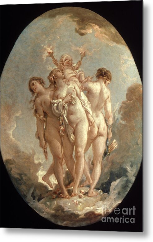18th Century Metal Print featuring the painting Boucher: Three Graces, 18 C by Granger