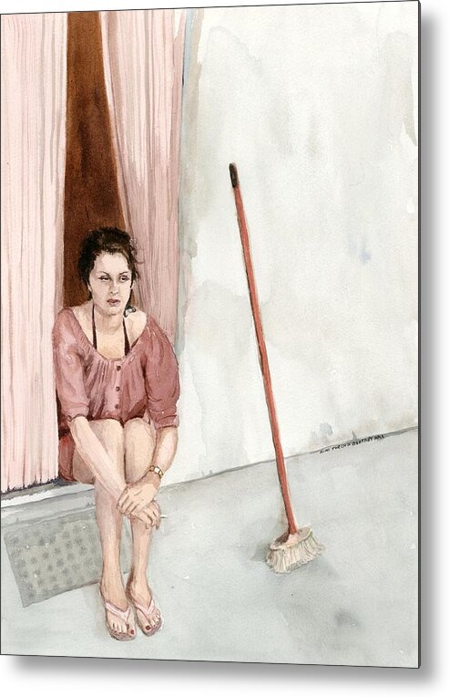 Portraits Metal Print featuring the painting Breaktime by Mimi Boothby